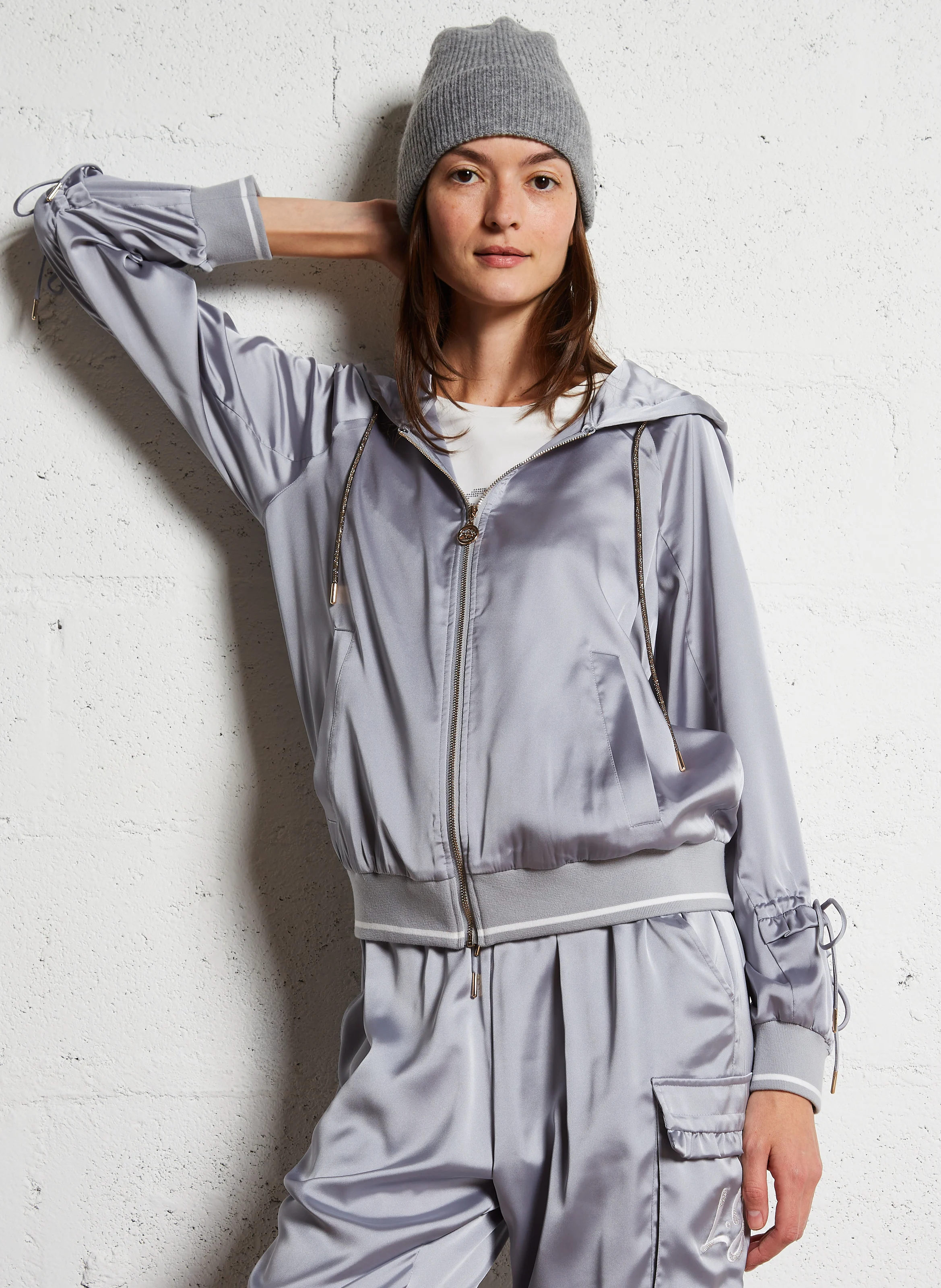 Veste à capuche droite | Blanc