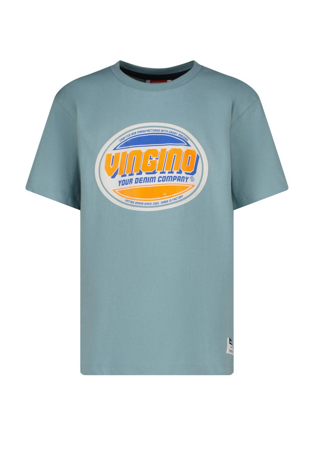 Vingino T-shirt Hon met logo grijsblauw