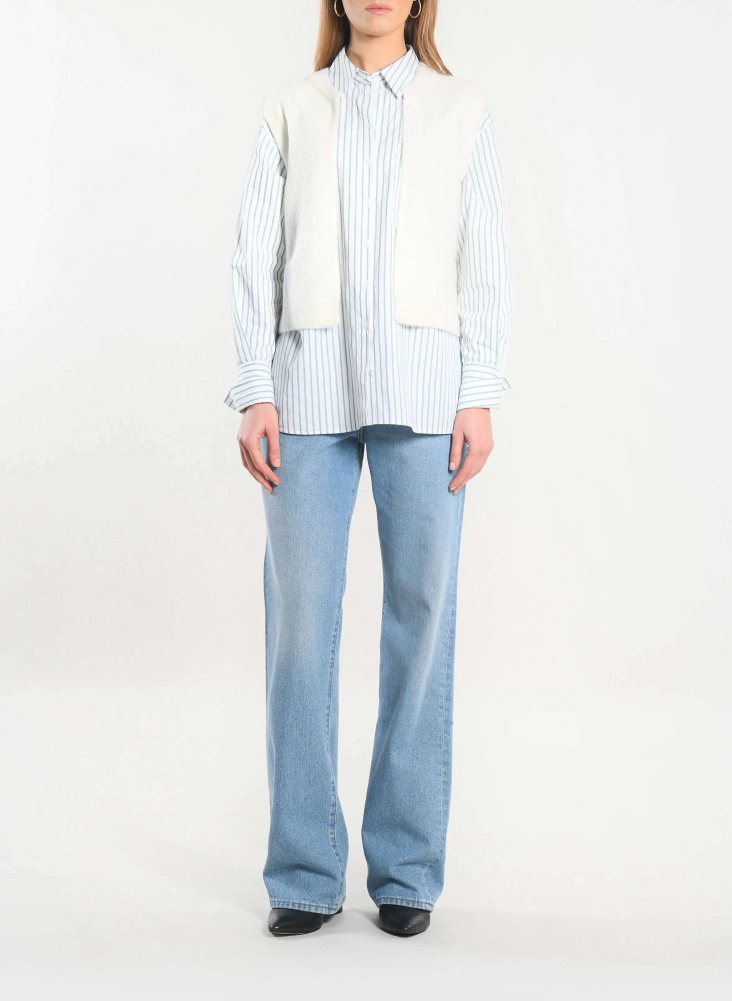 LAURENCE - Gilet court sans manches | Blanc