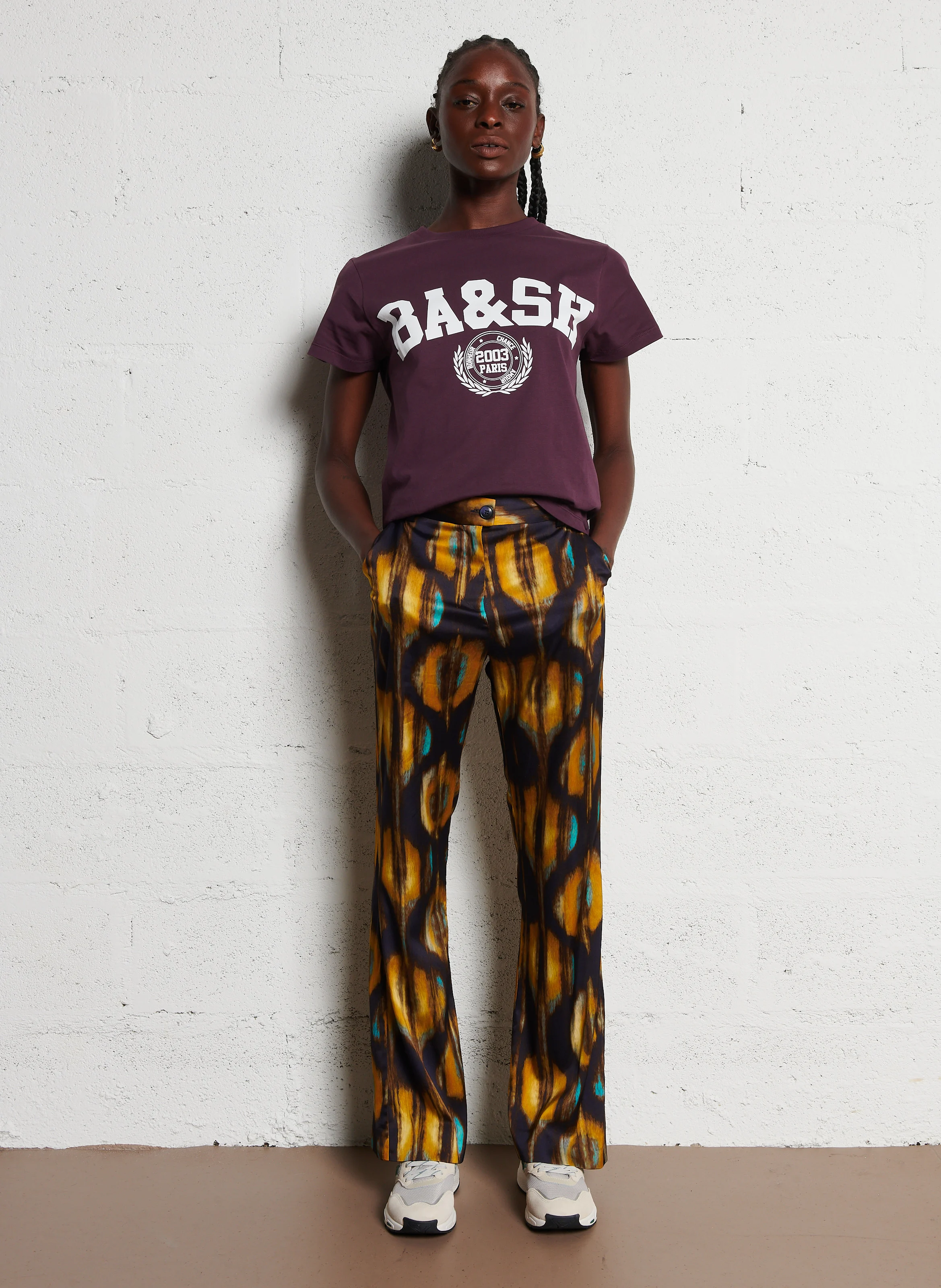 SAMA - Pantalon droit imprimé | Bleu