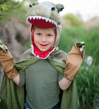 Great Pretenders Udklædning - Kappe -  Grøndasaurus T-Rex m. Kl?r