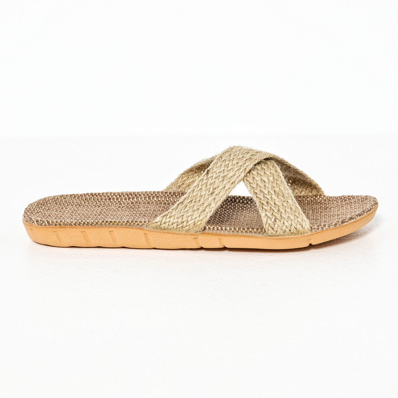 Funky Steps Mules Alexa en Toile marron/beige
