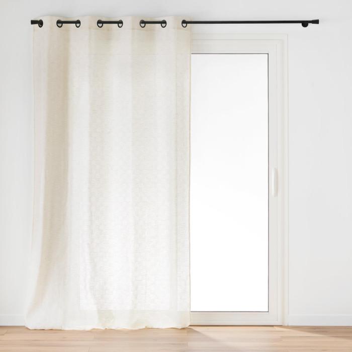 RIDEAU OEILLETS 140X260CM EFFET LIN TISSE LOGAN