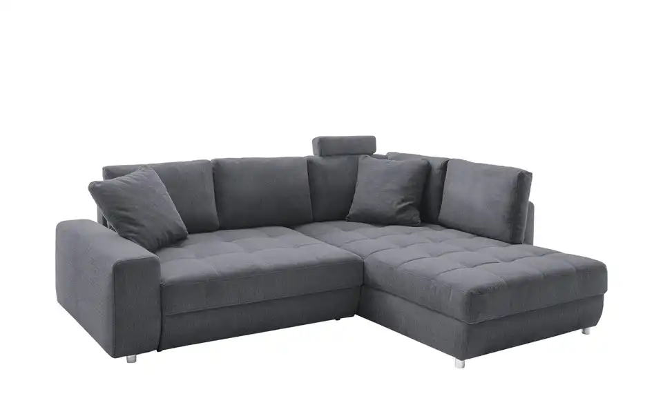 Ecksofa Arissa de Luxe Anthrazit rechts Webstoff
