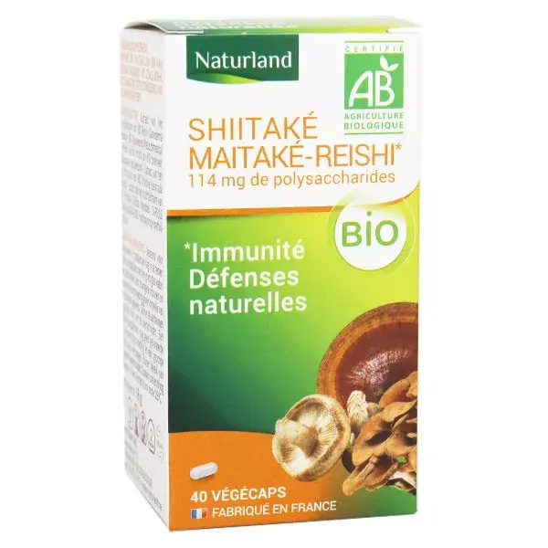 Naturland Orgânico Shiitake Maitake Reishi 40 cápsulas vegetais
