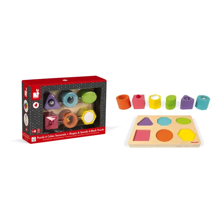 Janod Puzzle 6 cubes sensoriels en bois
