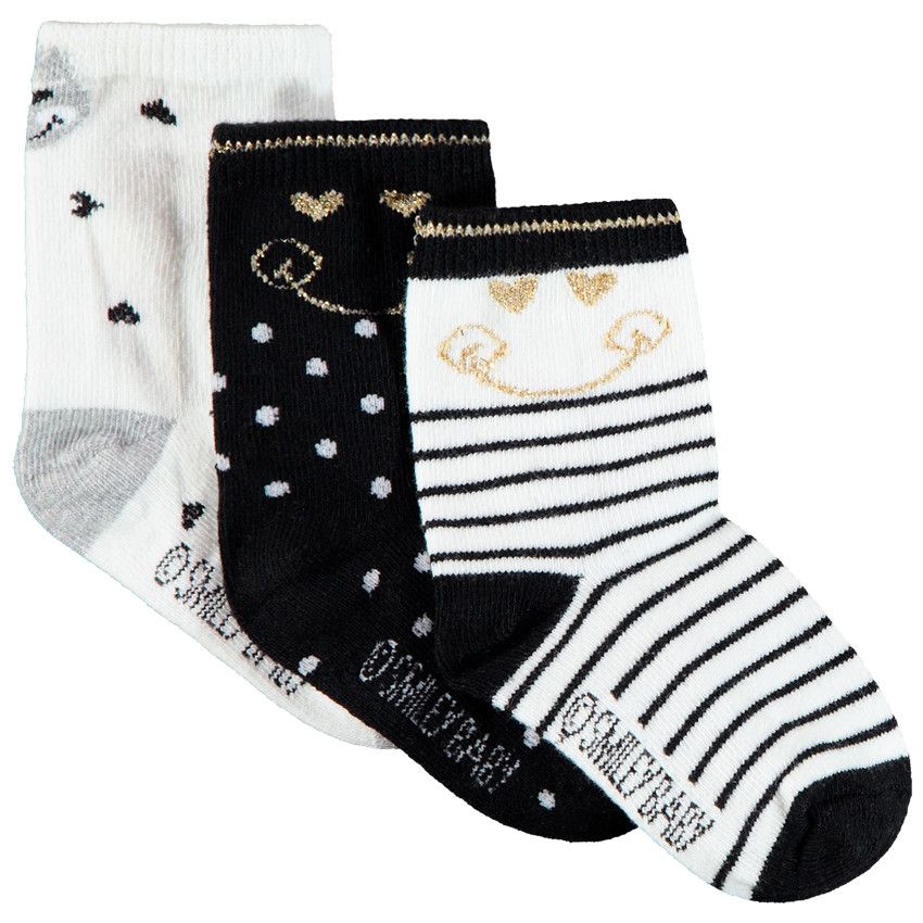 Lot de 3 paires de chaussettes Smiley Baby - Ecru