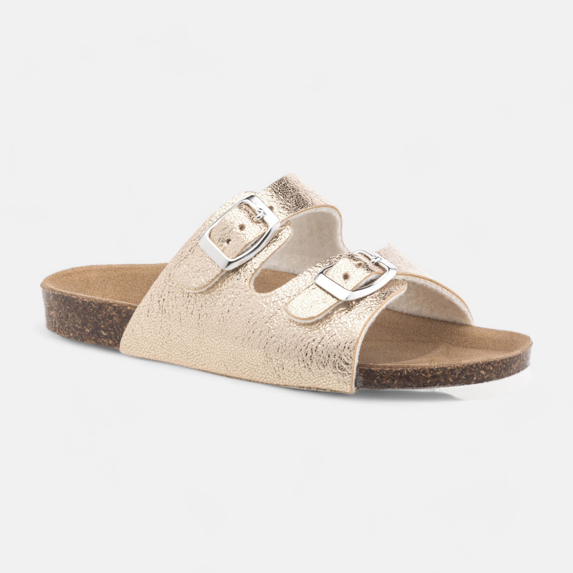 Mules semelle liège Fille or