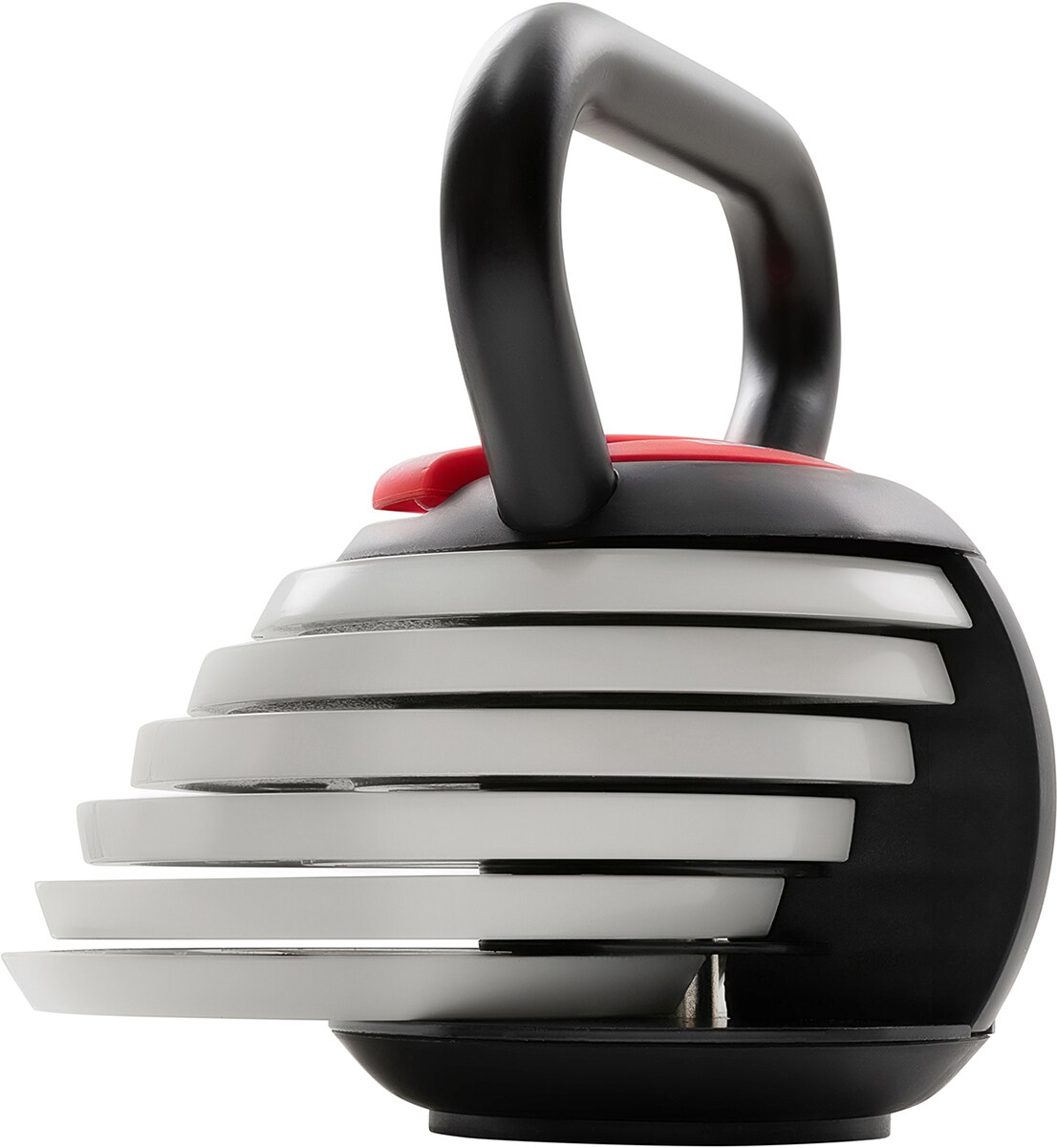 Miweba Sports Kettlebell KB300, verstellbar, 3,4-18 kg, 6 Gewichtscheiben, Easy-Lock-Mechanismus