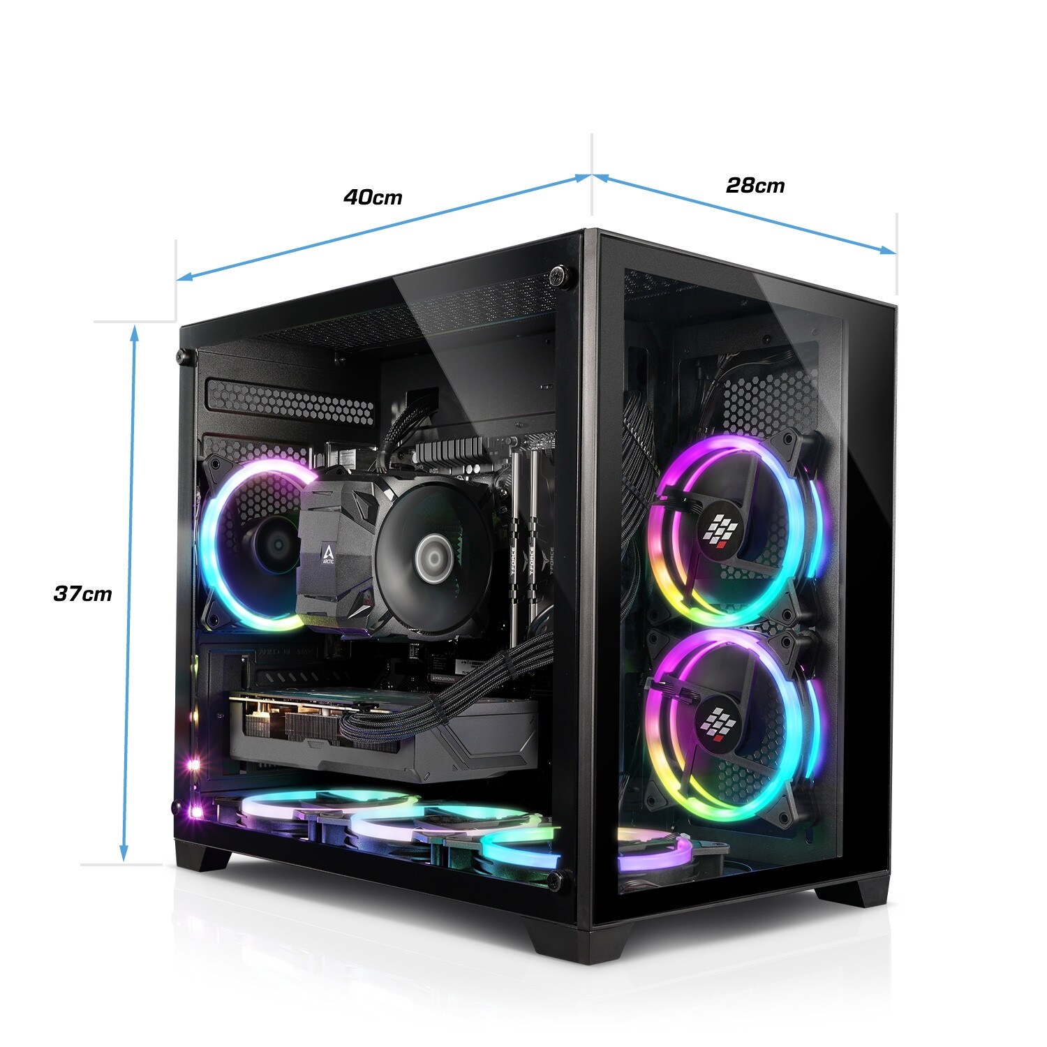 Gaming PC Panorama V AMD Ryzen 7 5700X, 32GB DDR4, NVIDIA RTX 4060 8 GB, 1TB SSD, WLAN, Windows 11