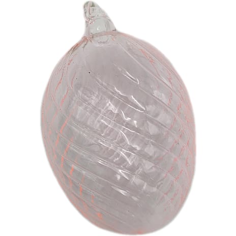 Rillet glas påskeæg ophæng 5x7 cm - flere varianter - assorteret