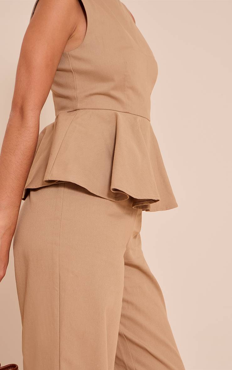 Moka Combinaison-pantalon En Coton À Jambes Larges Avec Détail Péplum