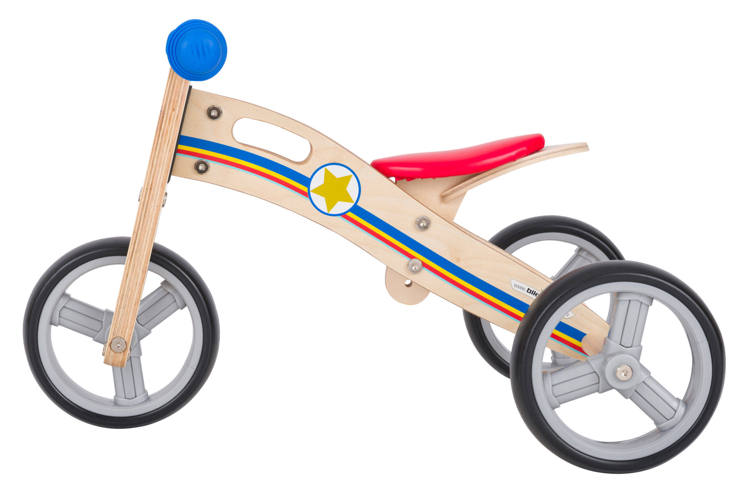 BikeStar mini loopfiets 2 in 1, hout, blauw