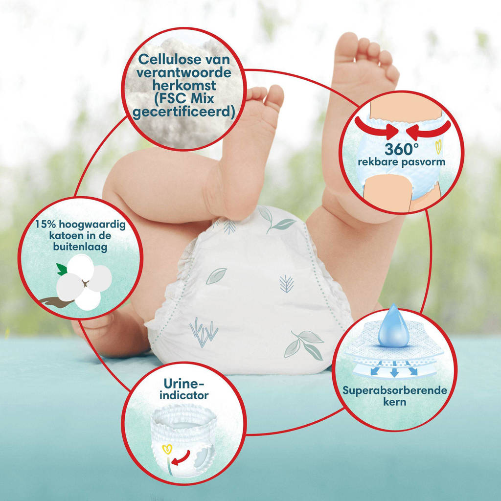 The perfect diaper for sensitive skinsPants Maat 6 maandbox - 132 luierbroekjes - 15kg+