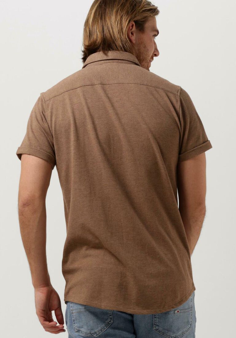 DSTREZZED bruine dstrezzed casual overhemd shirt melange pique