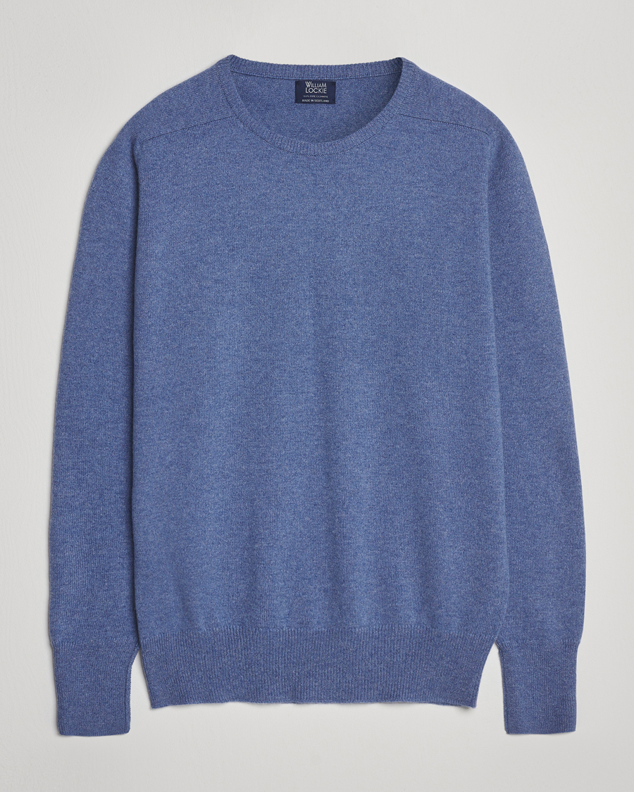 William Lockie Melrose Cashmere Crew Neck Blue
