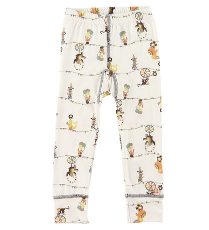 Katvig Leggings - Bambus - Weiß m. Zirkusdruck