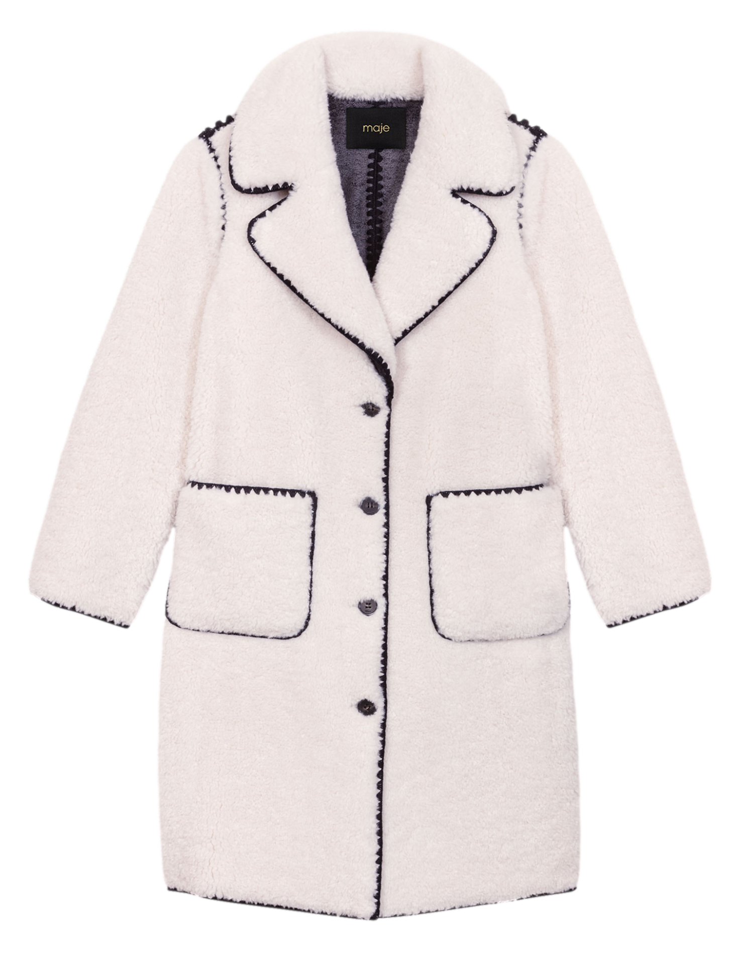 Manteau long effet fourrure| Blanc