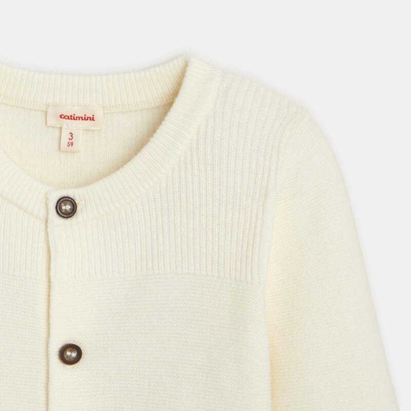 Cardigan bébé en tricot écru beige Catimini Beige