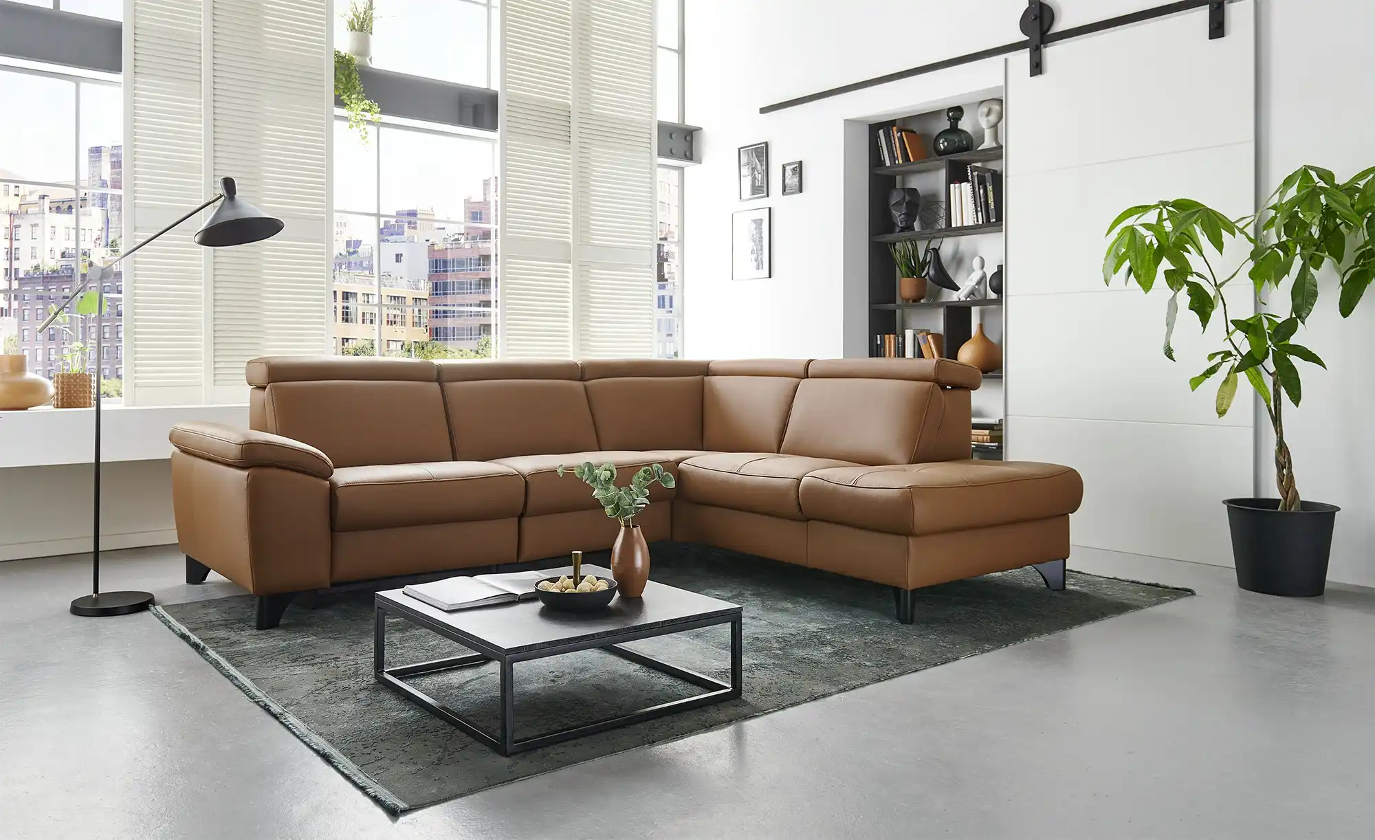 meinSofa Ecksofa Echtleder Linda