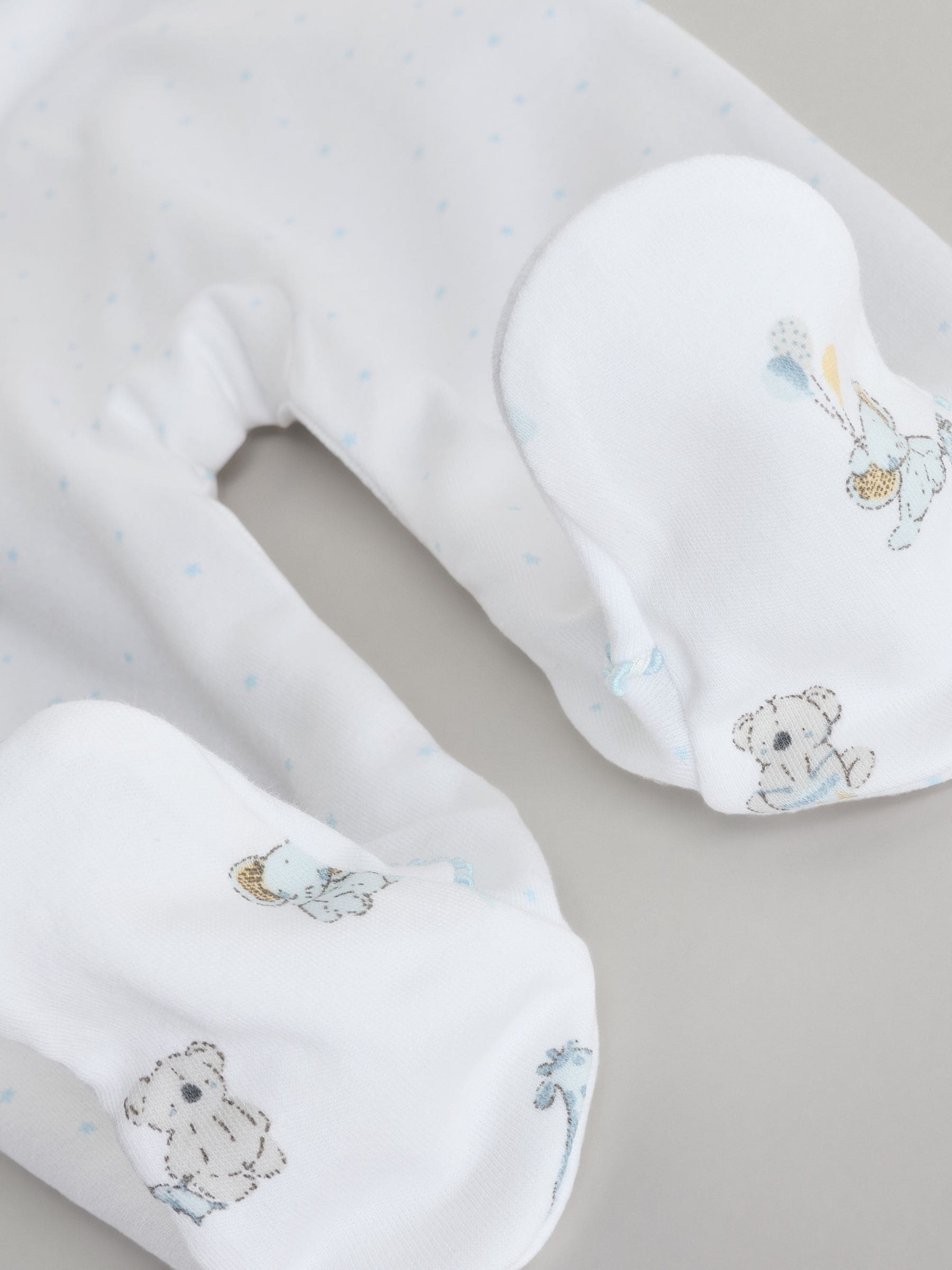 Blauw/wit - Geborduurde babypyjama's 3 stuks (0-2jaar)