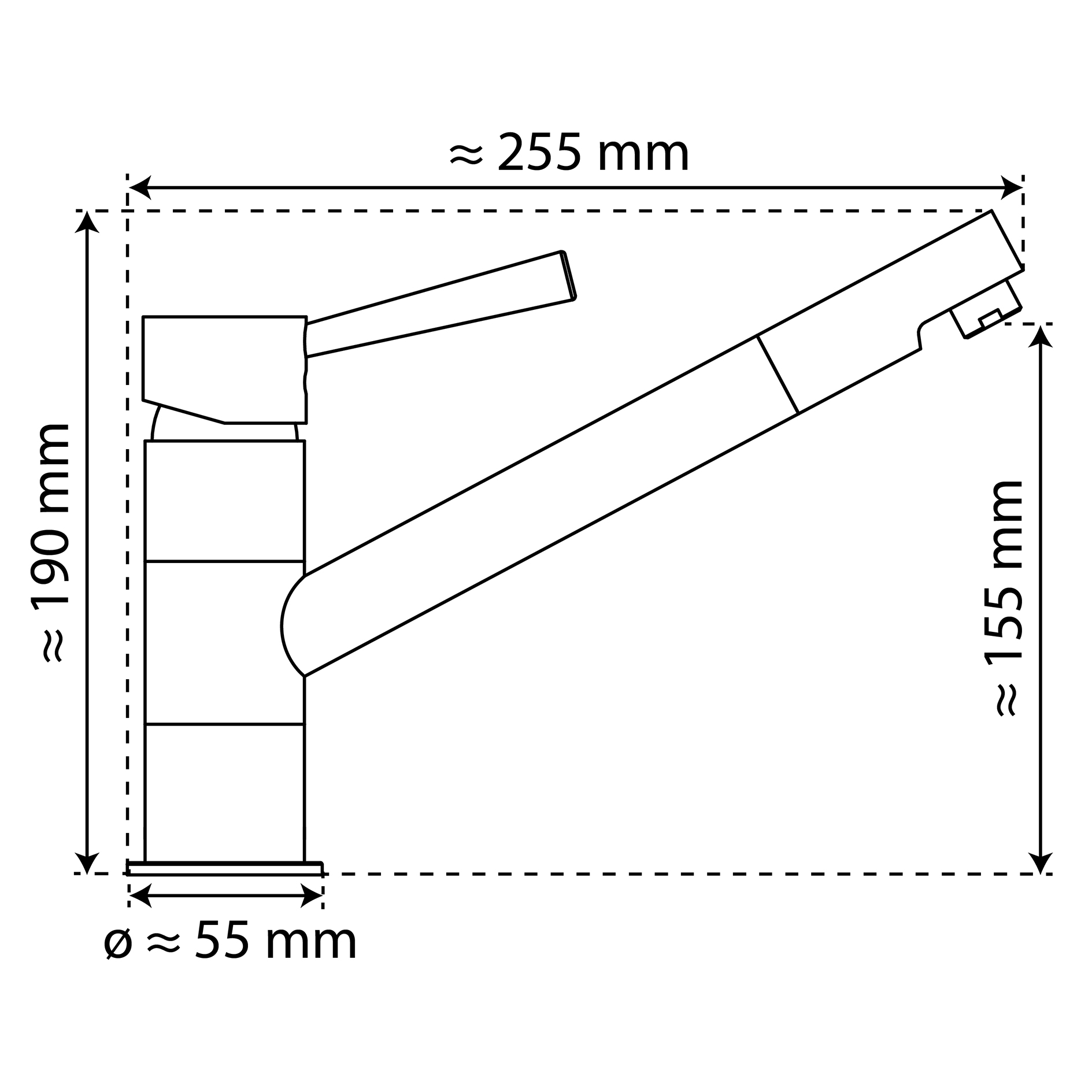SISTANT Küchenarmatur - Edelstahloptik - Hochdruck - schwenkbar 150°
