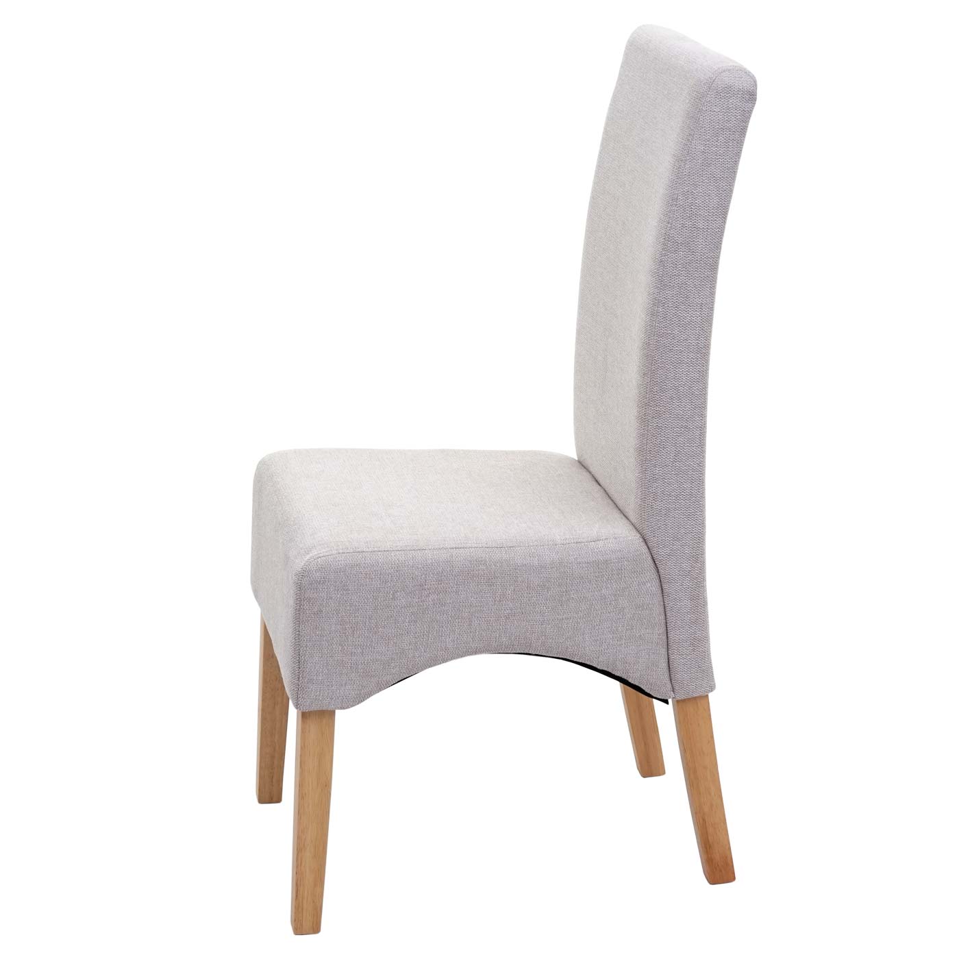 2er-Set Esszimmerstuhl Crotone, Küchenstuhl Stuhl, Stoff/Textil MVG-zertifiziert ~ creme beige, helle Beine