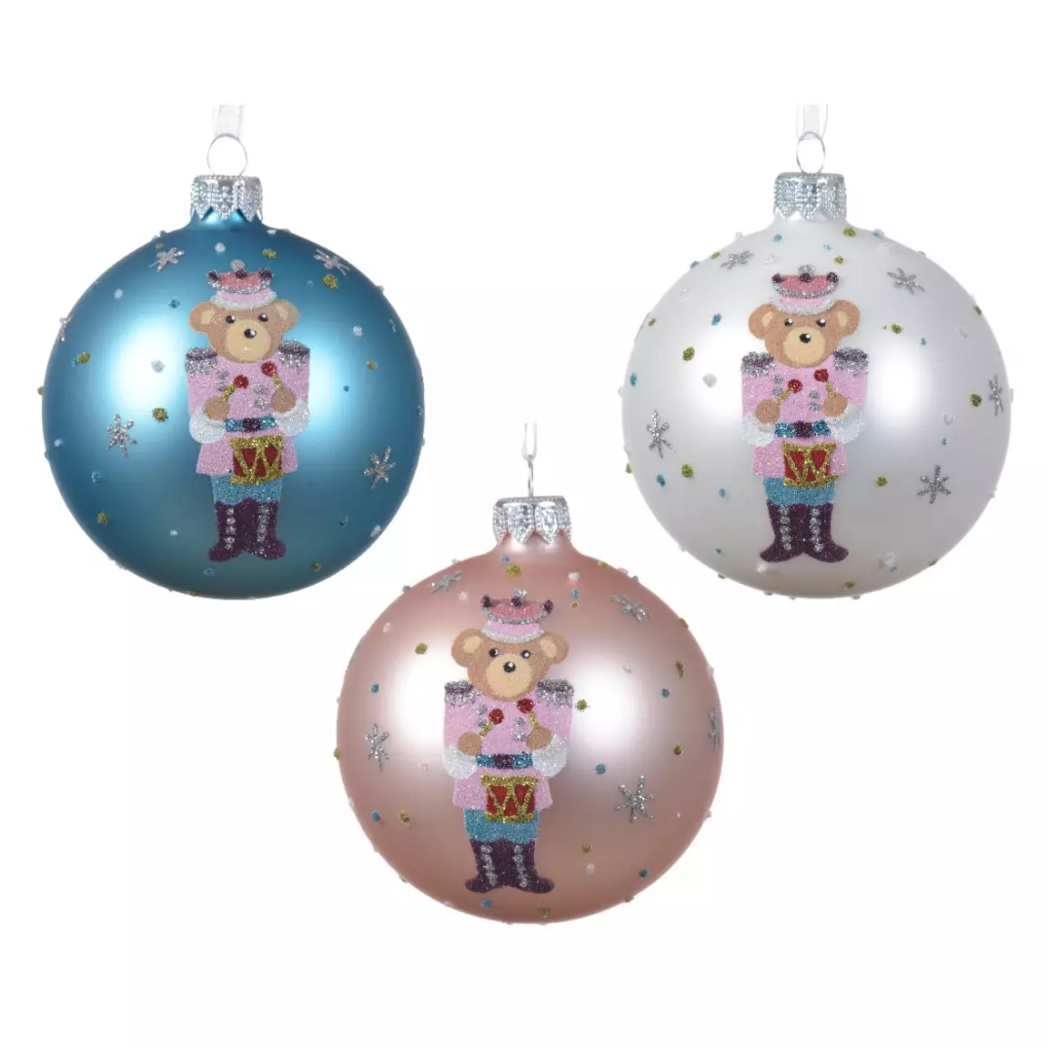 Lot de 6 boules de Noël (D80 mm) en verre Souricette Multicolore