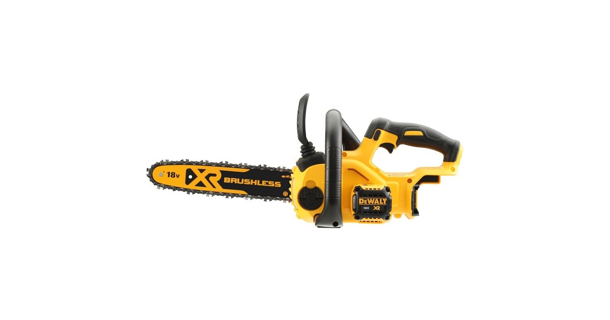DEWALTDCM565N-XJ 18V XR Brushless Compacte kettingzaag 30cm elektrische kettingzaag  (Geel/zwart, Accu en oplader niet inbegrepen)