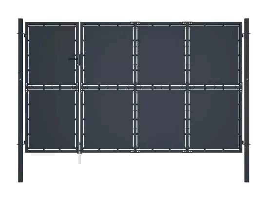 Portail de jardin Acier 350 x 150 cm Anthracite