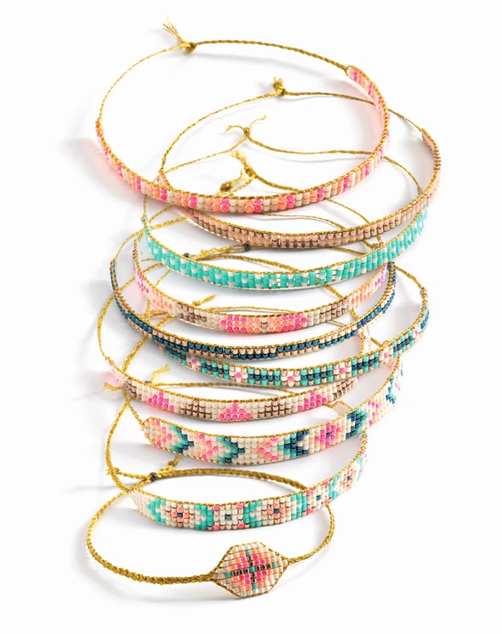 Schmuck-Set WEBEN MIT PERLEN in bunt