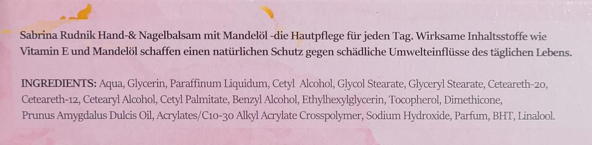 Hand und Nagelbalsam Tube 45ml mit Mandelöl