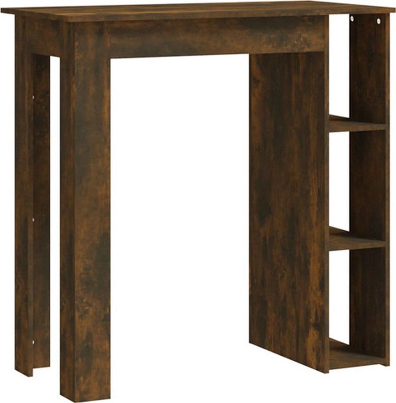Bartafel - Gerookt Eiken - Bewerkt Hout - 3 Opbergvakken