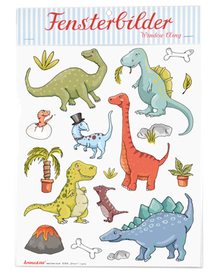 Fensterbilder DINOS in bunt