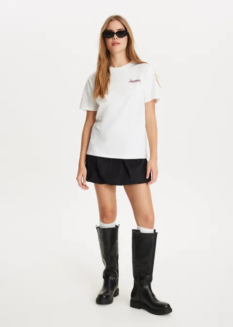 T-shirt met print teddybeer wit (WIT)