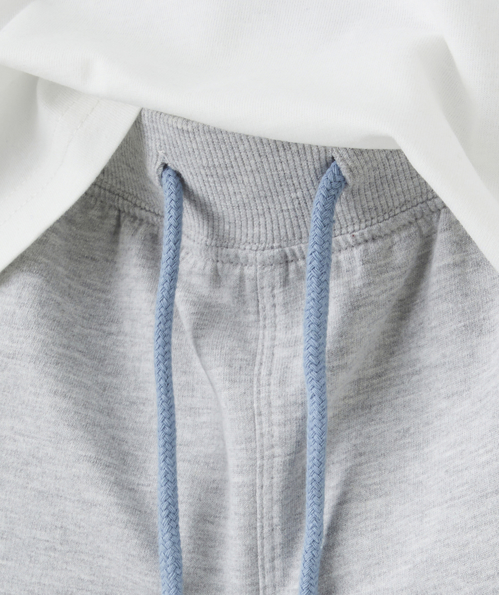 pyjama manches courtes garçon en coton bio blanc et gris avec messages