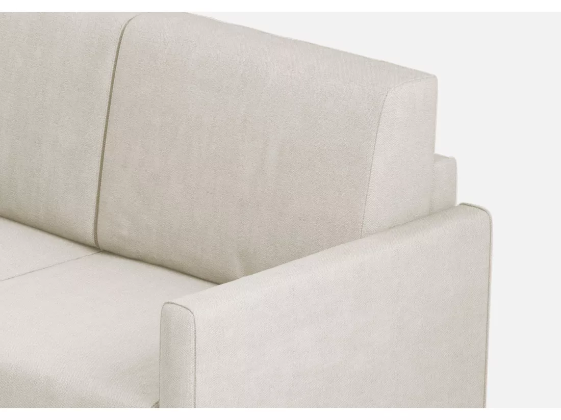 Canapé d'angle moderne italien tissu blanc cassé Korane - 5 tailles-Taille 281x241 cm