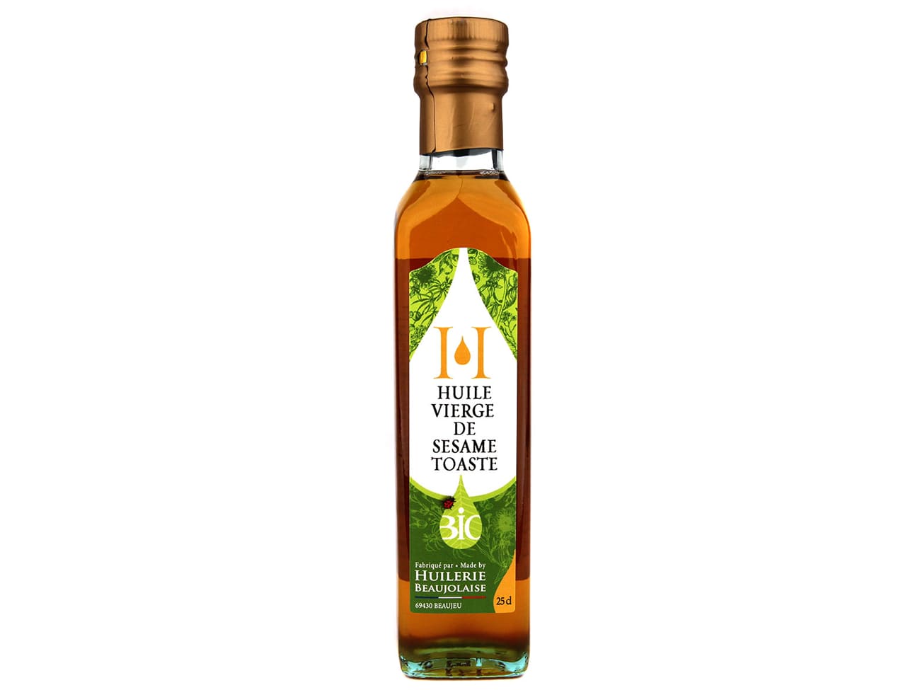 Huile vierge de sésame toasté Bio - 25 cl - Huilerie Beaujolaise