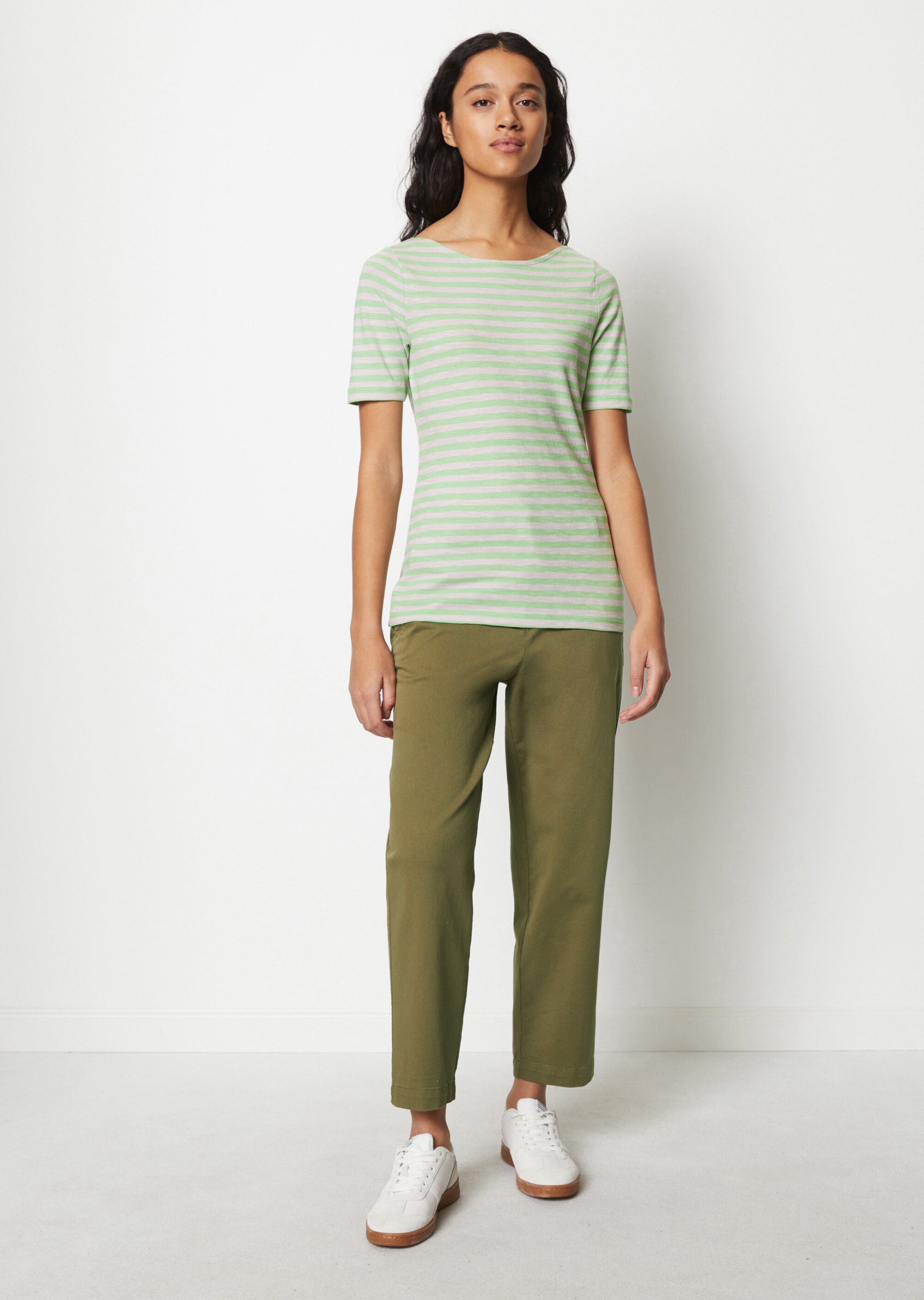 Gestreiftes T-Shirt slim aus Organic Cotton-Jersey