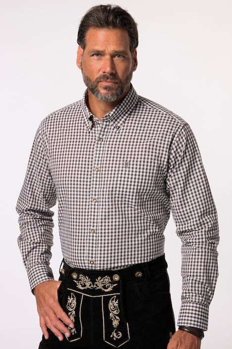 Karohemd, Trachten, Langarm, Buttondown-Kragen, Modern Fit, bis 8 XL