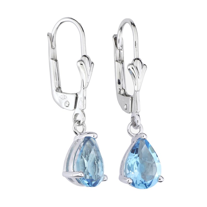 Boucles d'oreilles femme pendantes - topaze - Or 18 Carats