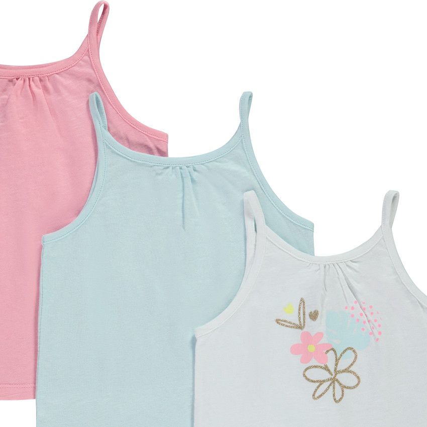 Lot de 5 débardeurs fantaisie pour bébé fille - Blanc