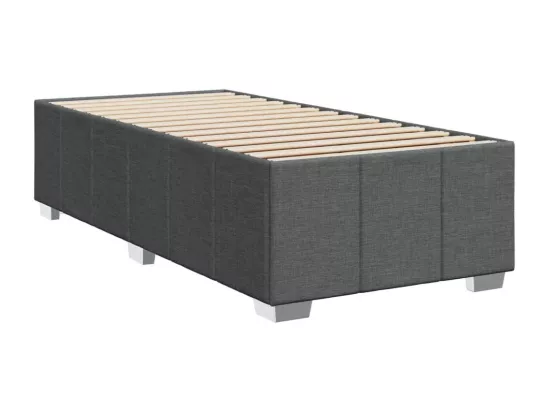 Sommier à lattes de lit et matelas Gris foncé 90x190 cm Tissu