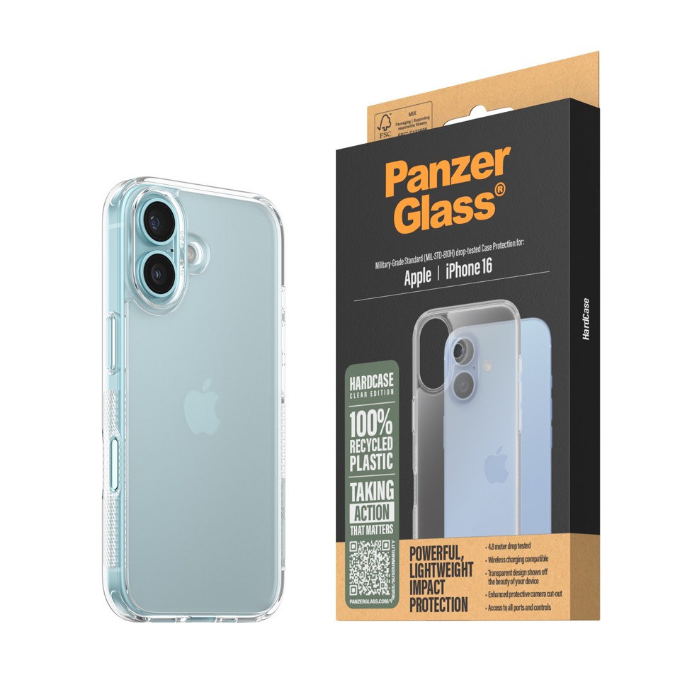 PanzerGlass - HardCover - iPhone 16 - Transparent