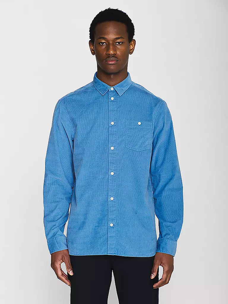 KNOWLEDGE COTTON APPAREL Hemd Regular Fit hellblau