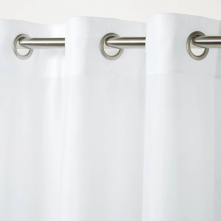 Voilage GoodHome Kymbe blanc l.140 x H.260 cm