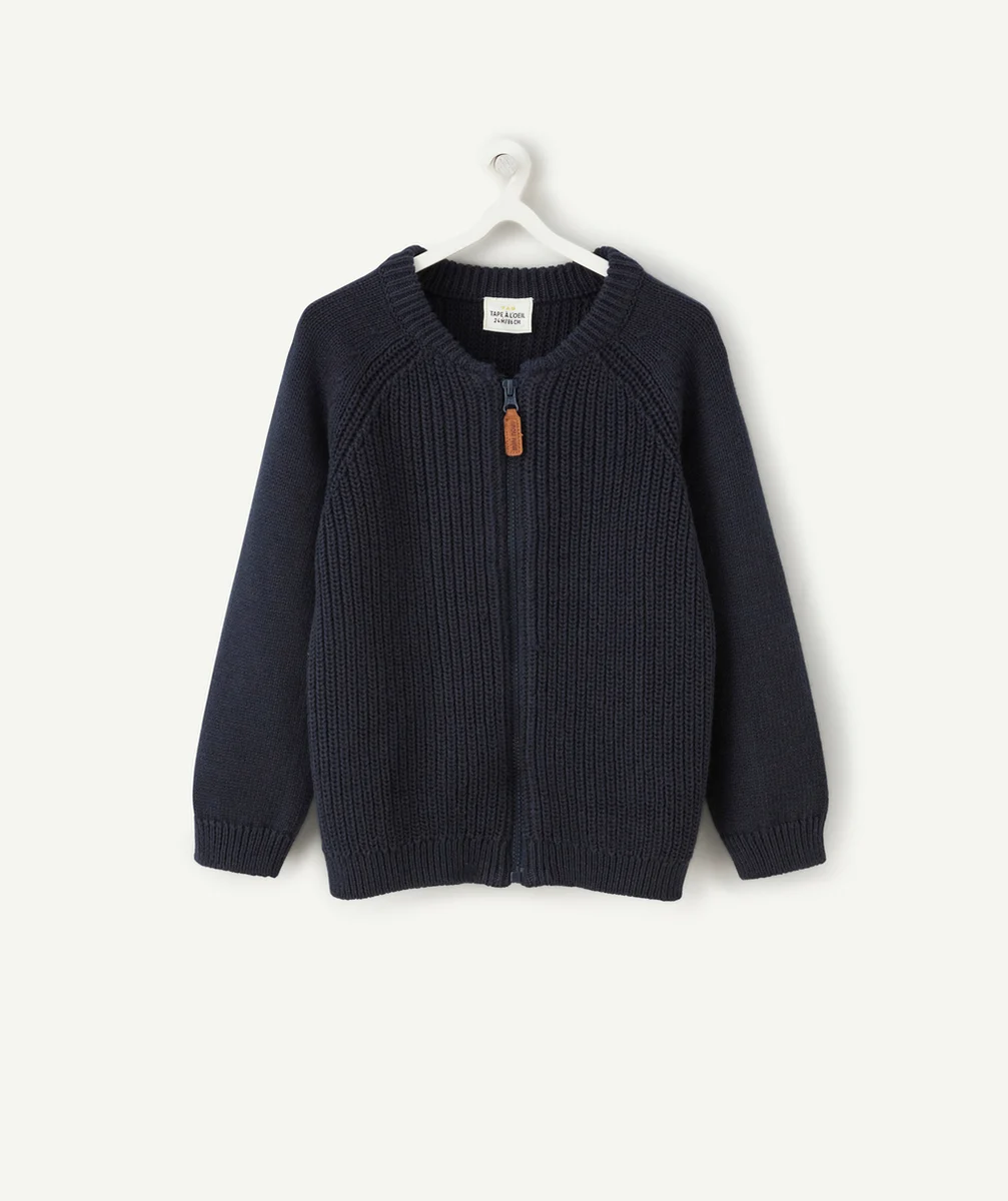 CARDIGAN ZIPPÉ BÉBÉ GARÇON BLEU MARINE