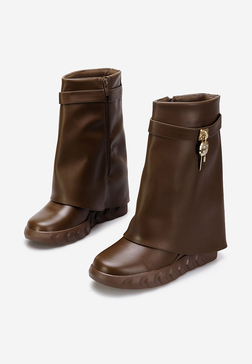 Bottes compensée femme bruns Serena