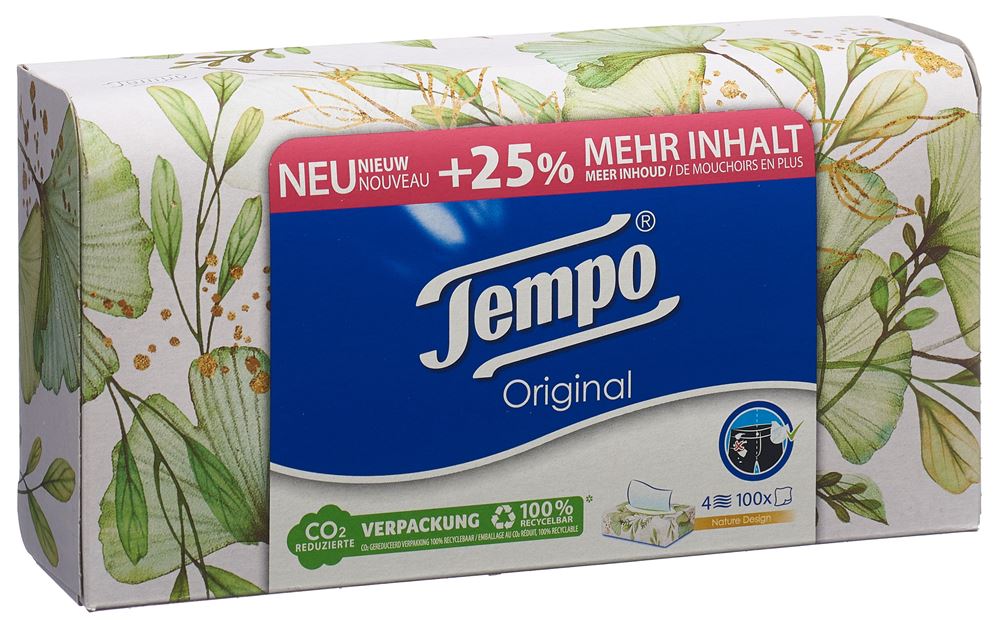 TEMPO Taschentücher<br>100 Stück, Box