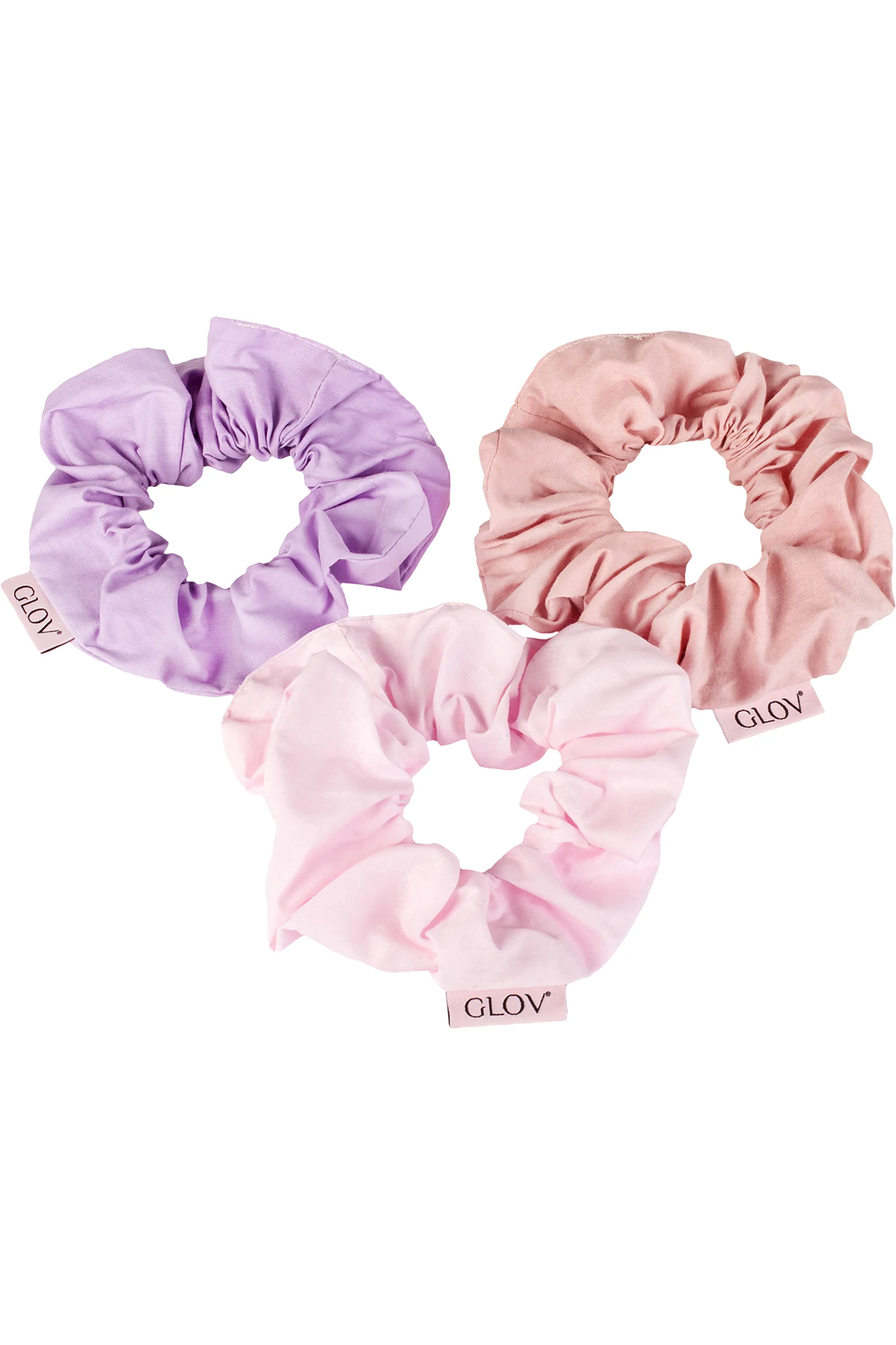 GLOV Set de chouchous Scrunchie en coton rose-62 g